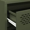vidaXL Aparador de acero laminado en frío verde oliva 68x39x58,5 cm