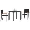 vidaXL Conjunto de Comedor de Jard&iacute;n 3 pcs Negro