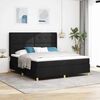 vidaXL Cama tipo Box Spring con colch&oacute;n Negro 180 x 200 cm tela