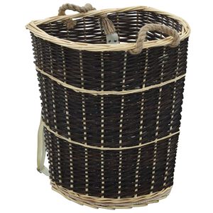 vidaXL Cesto para le&ntilde;a con correas transporte sauce natural 57x51x69cm