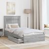vidaXL Cama con almacenamiento con cabecera Gris Sonoma 100 x 200 cm