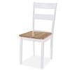 vidaXL Juego de comedor de MDF y madera de caucho 3 piezas blanco