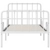vidaXL Cama con somier sin colch&oacute;n metal blanco 90x200 cm