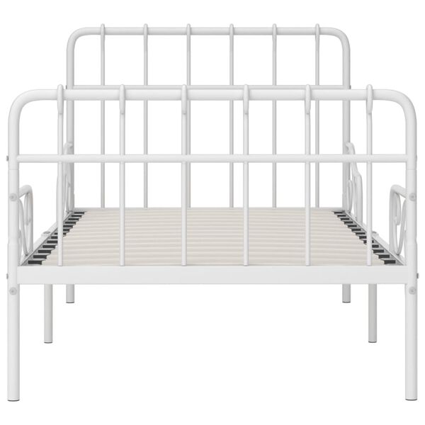 vidaXL Cama con somier sin colch&oacute;n metal blanco 90x200 cm