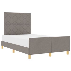 vidaXL Estructura de cama con cabecera Taup&eacute; 120 x 200 cm tela