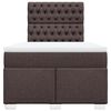 vidaXL Cama box spring con colch&oacute;n tela marr&oacute;n oscuro 120x190 cm