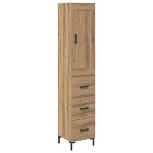 vidaXL Alacena Roble artisan 34,5 x 34 x 180 cm Madera contrachapada