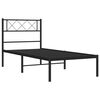 vidaXL Estructura cama sin colch&oacute;n con cabecero metal negro 80x200 cm