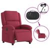 vidaXL Sillón reclinable eléctrico de terciopelo rojo tinto