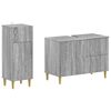 vidaXL Juego de gabinete de ba&ntilde;o de 2 piezas DELFT Sonoma gris