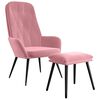 vidaXL Sill&oacute;n de relax con taburete terciopelo rosa