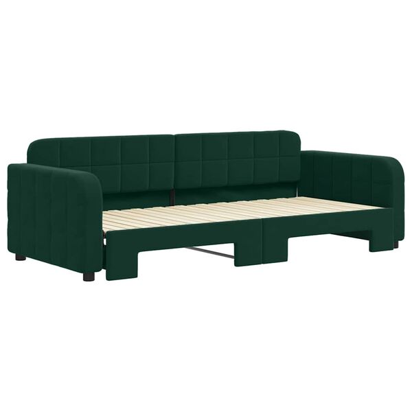 vidaXL Sof&aacute; cama nido terciopelo verde oscuro 90x200 cm