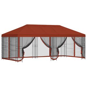 vidaXL Gazebo con paredes laterales 6 x 3 m Terracota