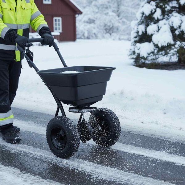 vidaXL Esparcidor Negro 80,5 x 53 x 78,5 cm PVC y Acero