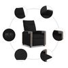 vidaXL Sill&oacute;n reclinable el&eacute;ctrico de tela negro