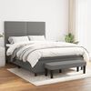 vidaXL Cama box spring con colch&oacute;n tela gris oscuro 140x190 cm