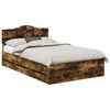 vidaXL Estructura de cama Roble ahumado 120 x 200 cm Madera Ingenieril