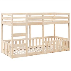 vidaXL Litera de madera maciza de pino 80x200 cm