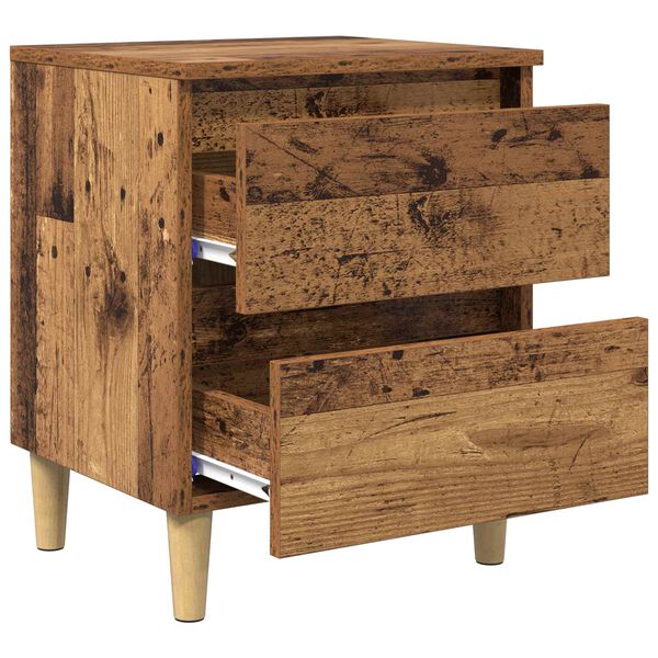 vidaXL Mueble de cama con caj&oacute;n Madera Vieja 40 x 35 x 50 cm