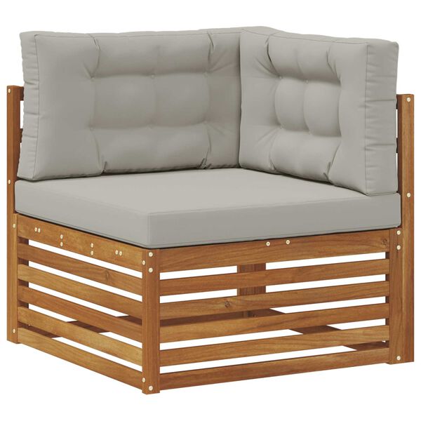 vidaXL Conjunto de sof&aacute;s de exterior 8 pcs Gris Natural y Claro