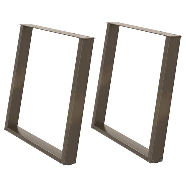 vidaXL Patas para mesa de comedor en forma de U (2 unidades, acero natural, 100 x 72-73 cm)