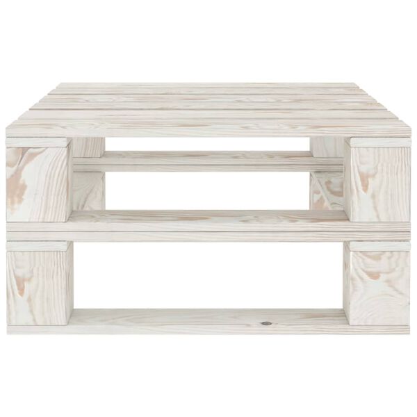 vidaXL Juego de muebles de palets para jard&iacute;n 9 piezas madera blanco