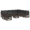 vidaXL Conjunto de sof&aacute;s de jard&iacute;n 11 uds. Gris rat&aacute;n sint&eacute;tico