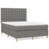vidaXL Cama box spring con colch&oacute;n tela gris oscuro 140x200 cm