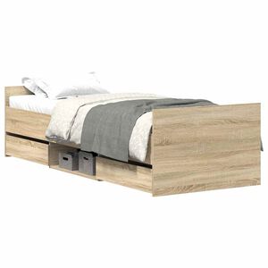 vidaXL Estructura de cama con cabecero piecero roble Sonoma 75x190 cm