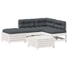 vidaXL Set muebles jard&iacute;n 5 pzas con cojines madera maciza pino blanco