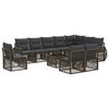 vidaXL Conjunto de sof&aacute;s de jard&iacute;n 11 pcs Gris y Gris Oscuro
