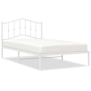 vidaXL Estructura cama sin colch&oacute;n con cabecero metal blanco 100x200cm