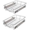 vidaXL Bandejas de alambre extra&iacute;bles 2 uds plateado 400 mm