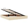 vidaXL Cama con almacenamiento y LED con LED Crema 180 x 200 cm tela