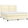 vidaXL Cama box spring con colch&oacute;n cuero sint&eacute;tico crema 180x200 cm