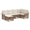 vidaXL Conjunto de sof&aacute;s de jard&iacute;n 6 pcs Beige rat&aacute;n sint&eacute;tico
