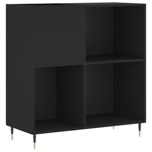 vidaXL Mueble para discos madera contrachapada negro 84,5x38x89 cm