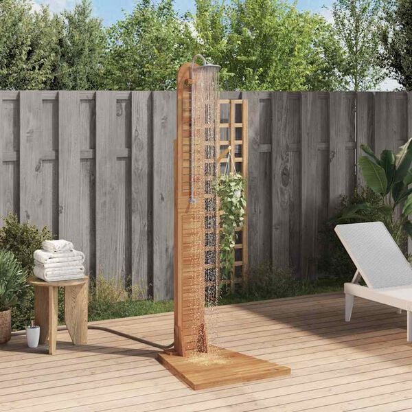 vidaXL Ducha de jardín madera maciza de teca 70x75x204 cm