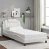 vidaXL Estructura de cama Viana sin colch&oacute;n cuero sint&eacute;tico blanco 100x200cm