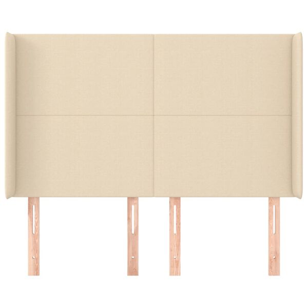 vidaXL Cabecero con orejas de tela color crema 147x16x118/128 cm