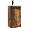 vidaXL Vanidad de ba&ntilde;o con lavabo Madera envejecida 42 x 40 x 84,5 cm