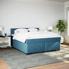 vidaXL Cama box spring con colch&oacute;n terciopelo azul 180x200 cm