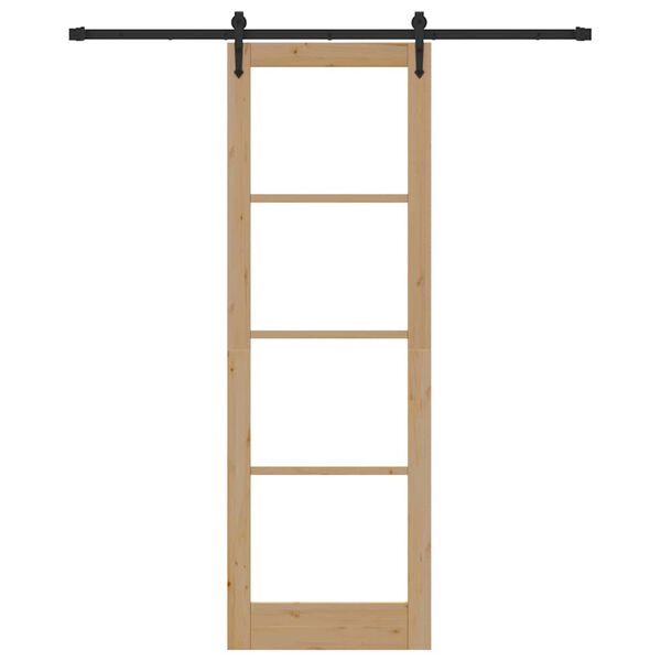 vidaXL Puerta Corredera Natural y negro 78 x 232 cm