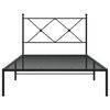 vidaXL Estructura cama sin colch&oacute;n con cabecero metal negro 100x200 cm