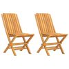 vidaXL Sillas plegables (2 unidades) 47x47x89 cm, madera maciza de teca.