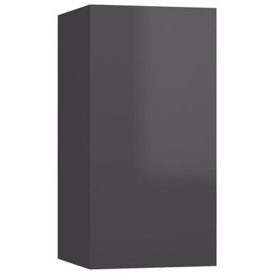 vidaXL Muebles para TV 4 uds aglomerado gris brillante 30,5x30x60 cm