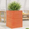 vidaXL Jardinera madera maciza de pino marr&oacute;n cera 50x50x68,5 cm