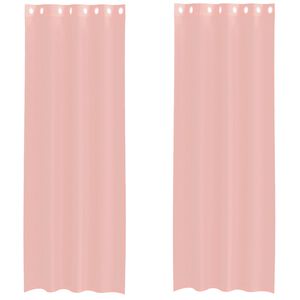 vidaXL Cortinas de gasa con ojales 2 uds rosa 140x300 cm