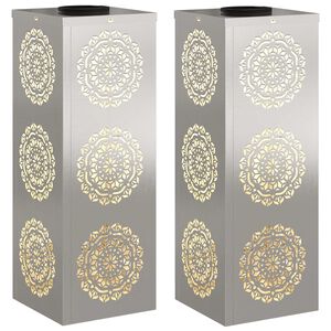 vidaXL Luz de camino LED solar 2 pcs Acero inoxidable Acero inoxidable