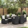 vidaXL Conjunto de Comedor de Jard&iacute;n 7 pcs Negro rat&aacute;n sint&eacute;tico